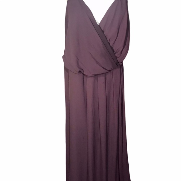 David’s Bridal long plum Georgette dress - Picture 4 of 9